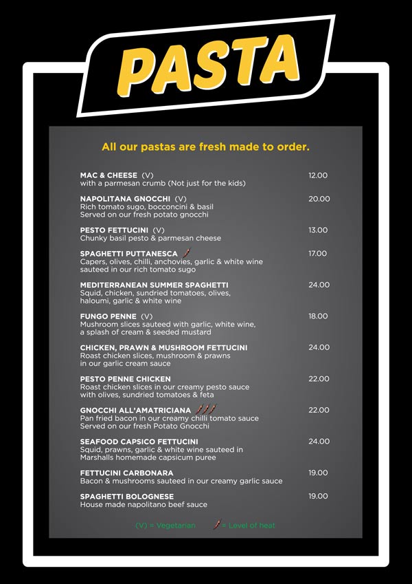 Menu Pilot Station Pizza South West Rocks