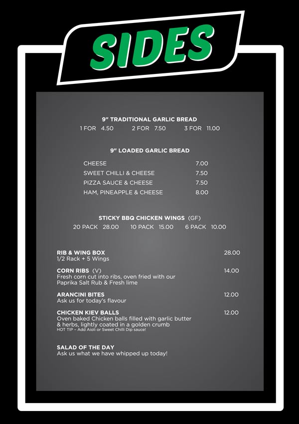 Menu Pilot Station Pizza South West Rocks